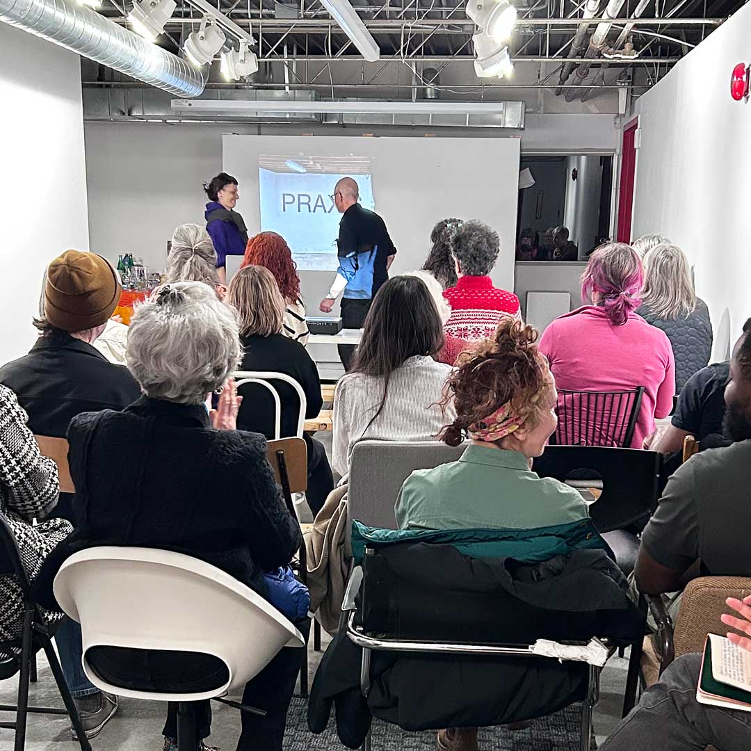 A full room at a Praxis talk